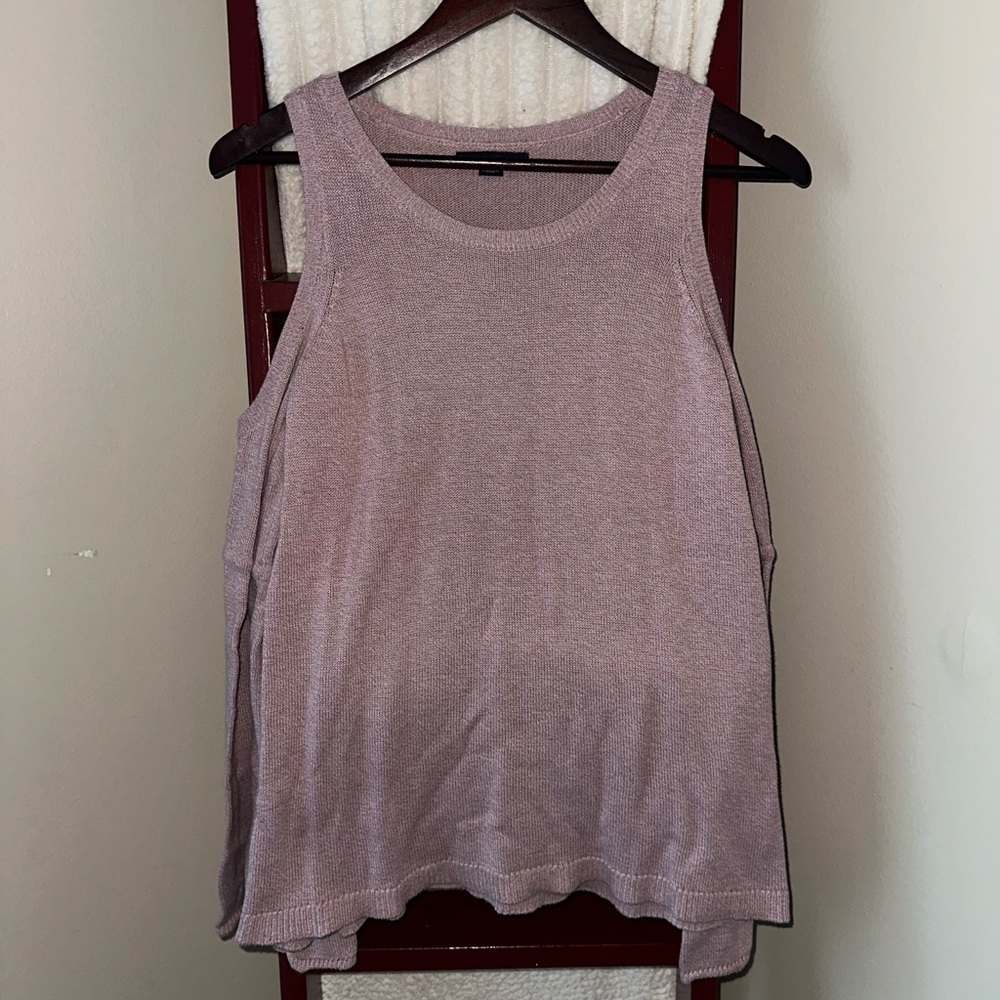 American Eagle Mauve Pink Cold Shoulder Flare Sleeve Sweater Women Size Medium